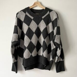 Abercrombie & Fitch Oversized Argyle Sweater